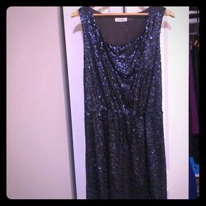 Navy sequin dress